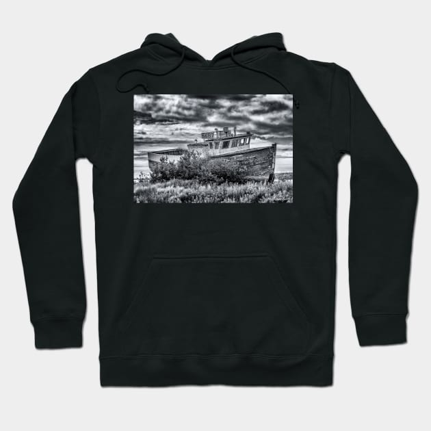 Old Fishing Boat in the Fishing Village of, Marie Joseph, Nova Scotia Hoodie by kenmo